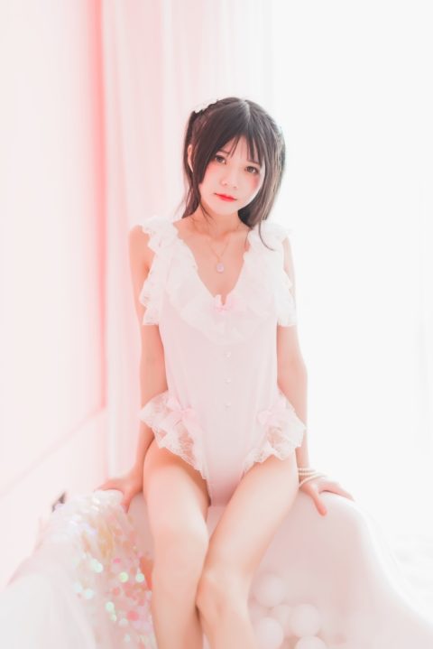 萝利风COS 桜桃喵 – 冬眠系列-粉色浴缸