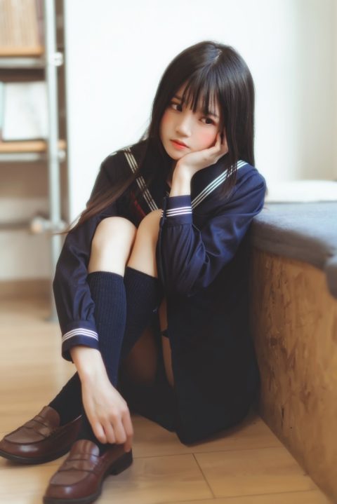 萝利风COS 桜桃喵 – 黑色水手服