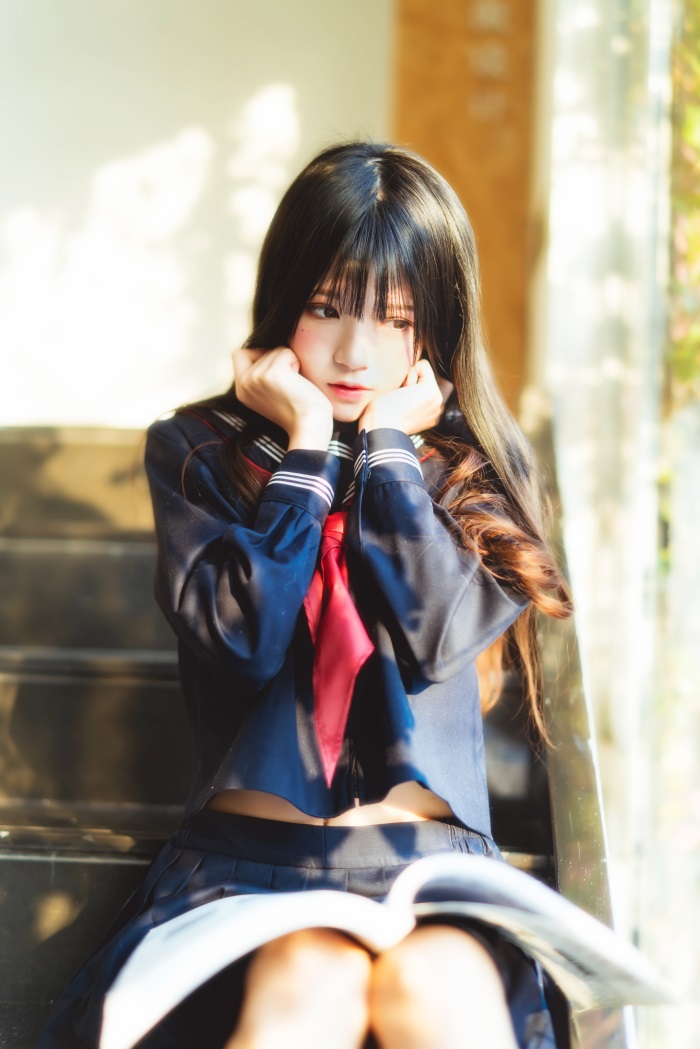 萝利风COS 桜桃喵 – 黑色水手服