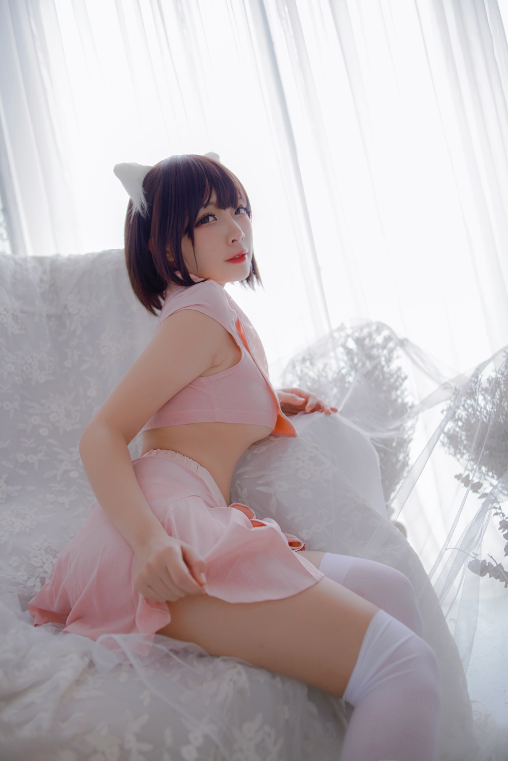 二佐Nisa 粉旗袍