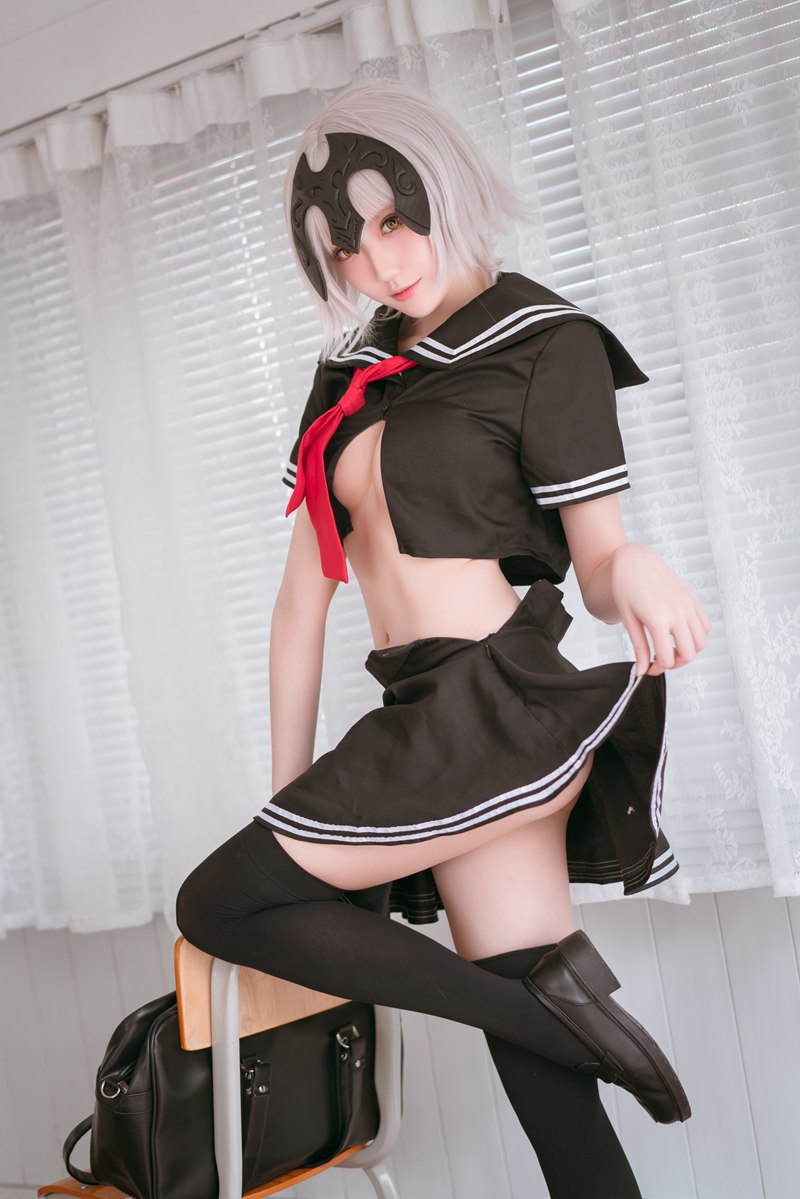 瓜希酱 黑贞德 校服