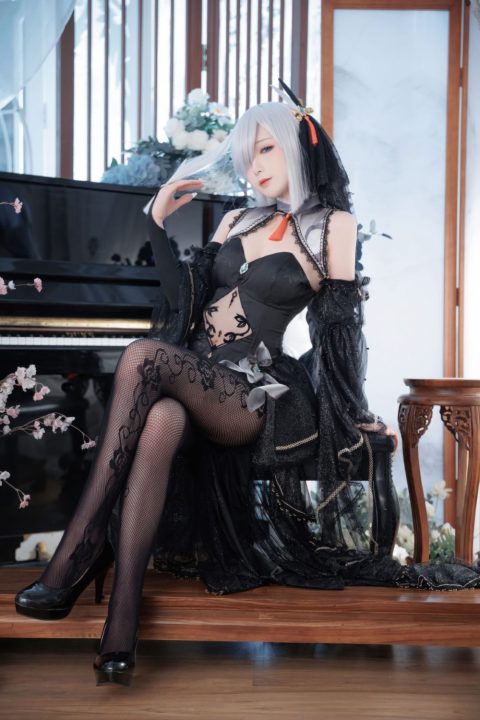 封疆疆v 原神 申鹤同人黑婚纱
